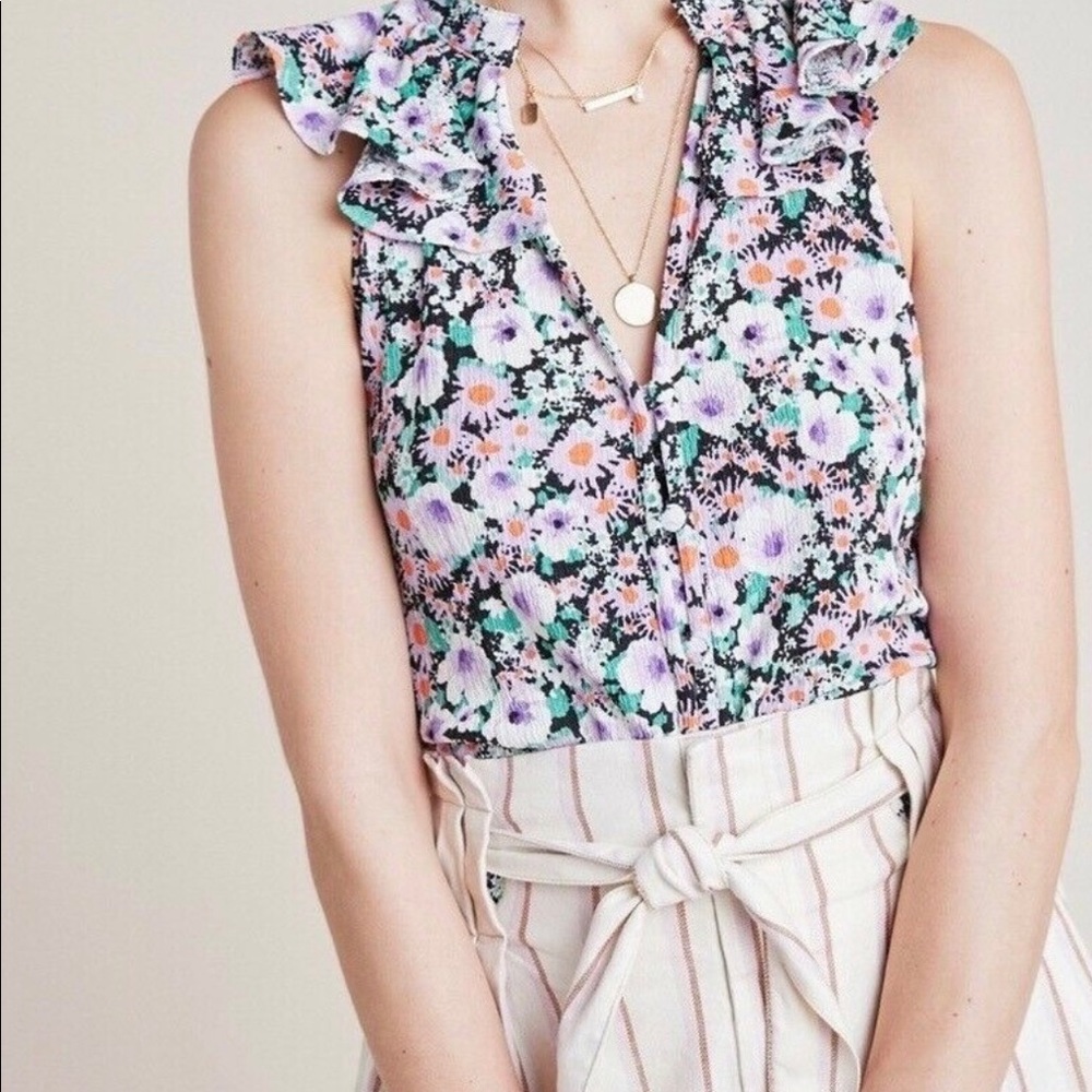 Anthropologie Floral Top